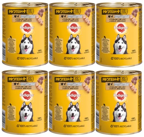 PEDIGREE Dose Protein in Pastete mit Truthahn und Huhn 6 x 800g