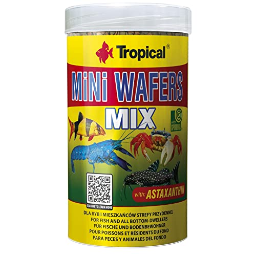 Tropical Mini Wafers Mix Mini Chips für Bodenfressende Zierfische 1er Pack 1 x 250 ml
