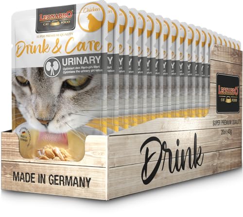 LEONARDO Drink Care Urinary Chicken 20x 40g Leckeres Getränk für Katzen für einen optimierten pH-Wert