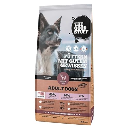 The Goodstuff Minis Pferd 1 kg Getreidefreies Trockenfutter für ausgewachsene Hunde Kleiner Rassen Mit kleinen Kroketten Für ernährungssensible Hunde Single Protein