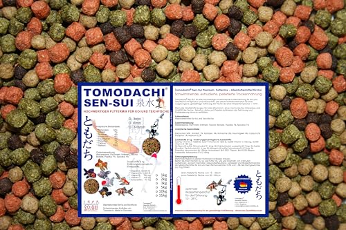 Koifuttermischung Koifutter Schwimmfutter Premium Koimix Teichfuttermix mit Spirulina Astax Paprika Krillmehl Tomodachi SenSui 2Color 3Color oder 4Color Qualitäts Koifuttermix 10kg 4Color rot-grün-weiß-braun 3mm Pelletgröße