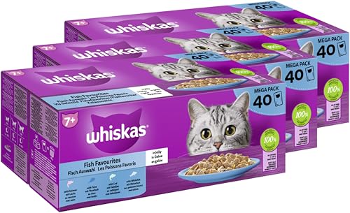 WHISKAS Portionsbeutel Multipack 7 Fisch Auswahl in Gelee 3 x 40 x 85g