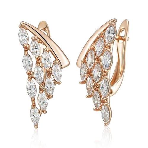 Ohrringe Ohrhänger Creole 585 RG Rosegold Rotgold mit Zirkonia Edelstein- 15