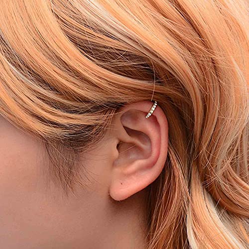 Yheakne Boho Ohrstulpe Nicht Piercing Sparkle Cz Knorpel Schmuck für Frauen und Mädchen