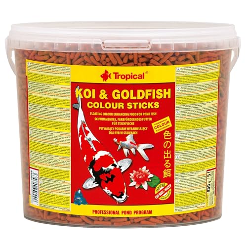 Tropical KOI Goldfish Colour Sticks 5L 430g - Vollständiges Teichfischfutter farbverstärkendes Schwimmfutter für alle farbigen Koi Goldfische