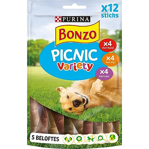 Bonzo Picknickvariety mit Rund Lamm Huhn Hundesnacks 100g - 8er Box 800g