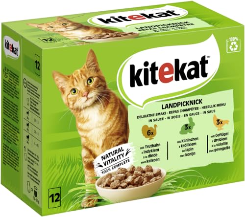 KITEKAT Katzenfutter Nassfutter Landpicknick in Sauce 12x85g