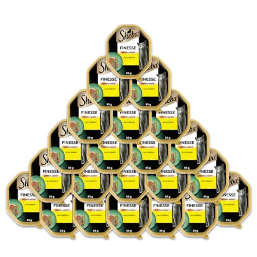 Sheba Finesse Mousse Katzennassfutter Cremiges Katzenfutter in 22 Schalen mit Huhn 2er Pack 2 x 11 Schalen 85g