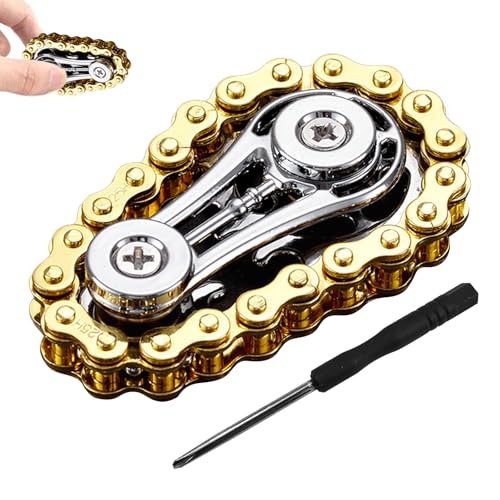 Zahnräder Fidget Toys Coole Fidget Spinner für Stress Relief Metall Anti Stress Spielzeug Linkage Bike Chain Design Hand Finger Spinner für Erwachsene Kinder Anti-Angs