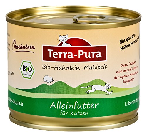 Terra Pura Nassfutter fÃ¼r Bio HÃ¤hnleinmahlzeit Alleinfuttermittel 3er Pack 3x 200 g