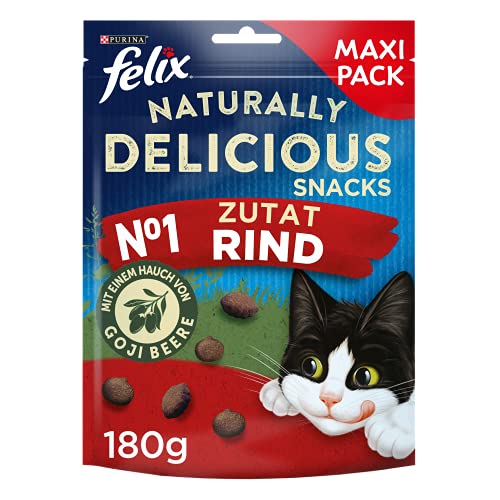 Felix Naturally Delicious Katzensnack gesunde Leckerlies mit Rind Goji Beeren 1.080 kg