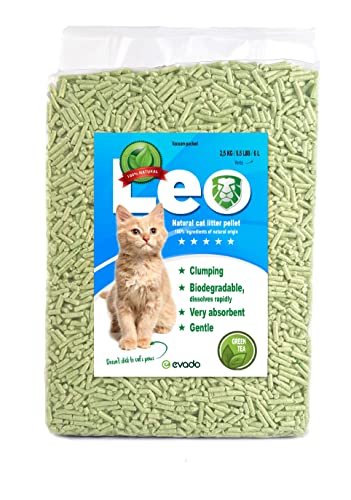 Evado Leo Premium Klumpendes Katzenstreu extra saugfähig umweltfreundlich 6 l 2 5 kg Grüner Tee