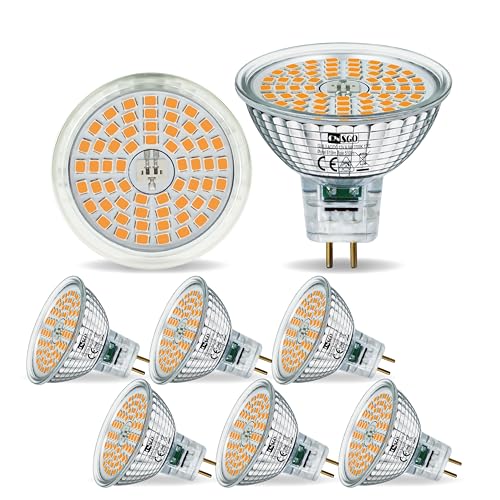 CNSGO GU5.3 LED Glühbirne Warmweiss 2700K 615 Lumen 6er-Pack 6.5W Ersatz 50W MR16 Halogenlampe Abstrahlwinkel 120 Leuchtmittel AC DC 12V Flickerfreie Nicht Dimmbare Energiesparlampen