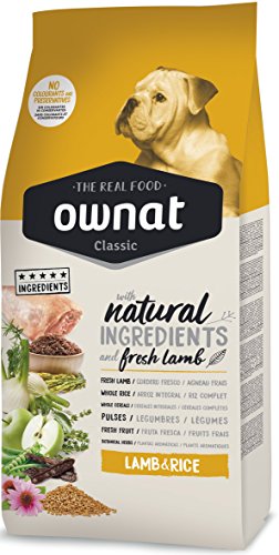 Ownat Dog Classic Lamb Rice Hundefutter 4 kg mit natürlichen Inhaltsstoffen ohne Konservierungsmittel und Farbstoffe proteinreiches Futter.