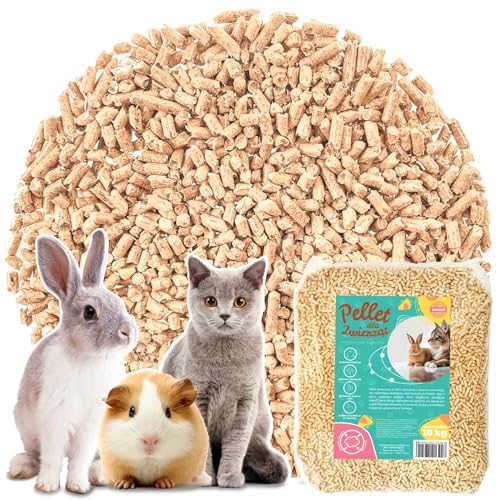 Katzenstreu Pellets Holzpellets 100% reines Kiefernholz pflanzliche nicht klumpende Streu für Katzen Hamster Kaninchen Meerschweinchen 10kg holzstreu saugstark geruchsbindend für kleintierstreu