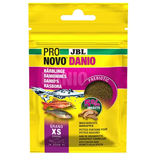 JBL PRONOVO DANIO GRANO Hauptfutter für Barben und Bärblinge von 3-5 cm Fischfutter-Granulat Größe XS 20 ml