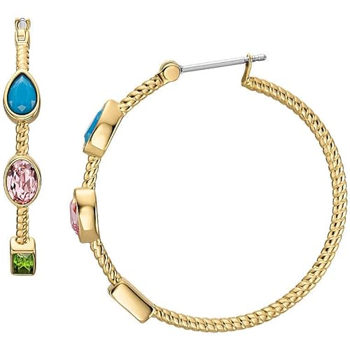 Fossil Damen-Creolen aus Stahl Zirkonia