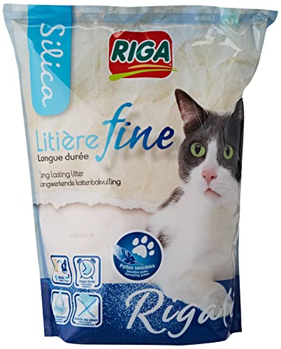 Riga - Rigalit Feinkörnig - Hyperabsorbierendes Katzenstreu Mineralischen Ursprungs - Silica-Gel - Feine Körnung - Geruchsabsorbierend - Bakterienhemmend 1.6 kg 1er Pack