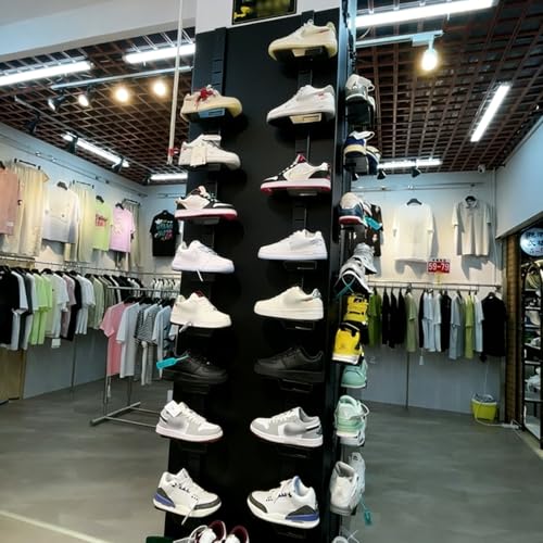  zum Aufhängen einfach zu installieren 2 Stück Wandregal einzelnen Regalen Etikettenbrett schwarz Schuh für Bekleidungsgeschäfte