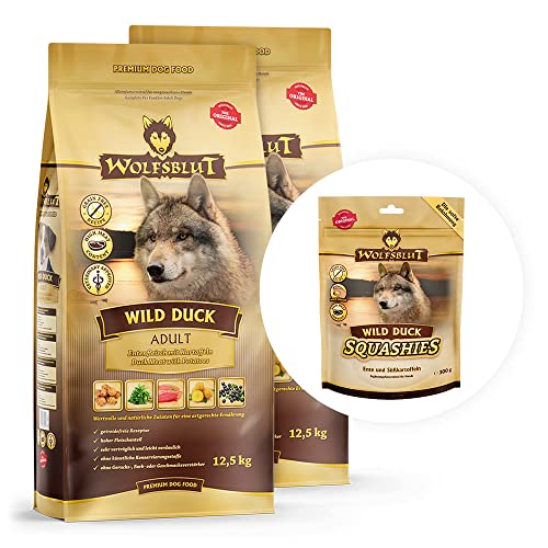 Wolfsblut   Wild Duck Adult   2x 12 5 300g Gratis Squashies Snack   Ente   Trockenfutter   Hundefutter   Getreidefrei
