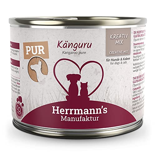 Herrmann s   Kreativ Mix Känguru Reinfleisch  x 200g   Nassfutter   Für Hund Katze