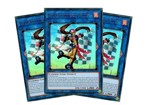 Boxenritterin Filly - Playset 3 Karten - MP24-DE249 - Ultra Rare - 1. Auflage - Deutsch - Yugioh - 25th Anniversary Tin Dueling Mirrors - mit RC-Fieldcenter