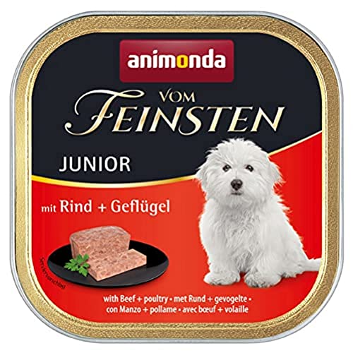 animonda Vom Feinsten Junior Hundefutter Nassfutter für Hunde im Wachstum mit Rind Geflügel 22 x 150 g
