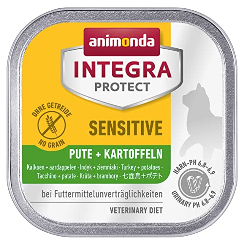 animonda INTEGRA PROTECT Katzenfutter nass Sensitive Pute Kartoffel 16 x 100g vom Tierarzt empfohlen bei Futtermittelallergie mit Veterinären entwickeltes Diätalleinfutter für Katzen