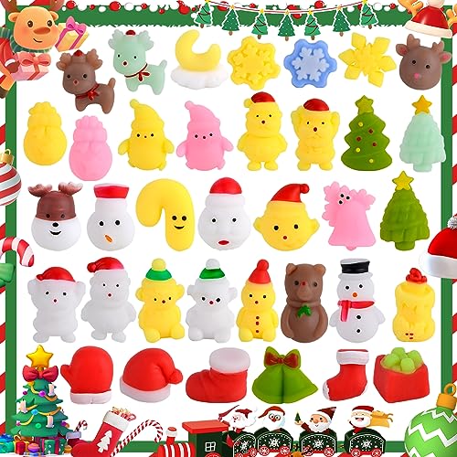 twoonto Christmas Squishy Pack Soft Mochi Squishy 36 Pack Moji Kawaii Squishies Weihnachts Partytüten Füller für Partygeschenke