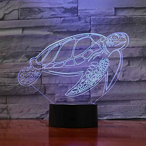 RZXYL 3D LED Lampe Nachtlicht tierische Schildkröte Lampe 16 Farbe Optical Illusion Lampe mit USB-Kabeln Schlafzimmer Schreibtisch Tischdekoration Geschenk für Kinder Geburtstagsgeschenk