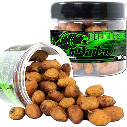 Angel-Berger Baits Tigernüsse Verschiedene Sorten Tigernuts Tigernuss Hakenköder 100g Natur