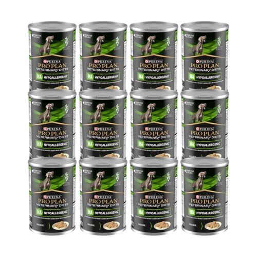 PURINA PRO PLAN Veterinary Diets HA Hypoallergenic 12er Pack 12 x 400 g Diät-Alleinfuttermittel für Welpen Hunde Omega-3
