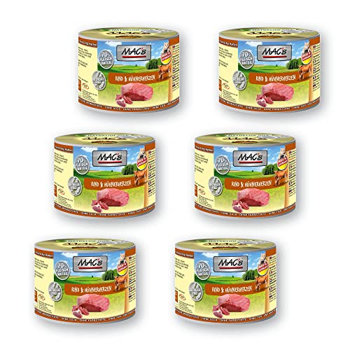 MAC s Cat 200g Rind Hühnerherzen Größe 6 x 200g
