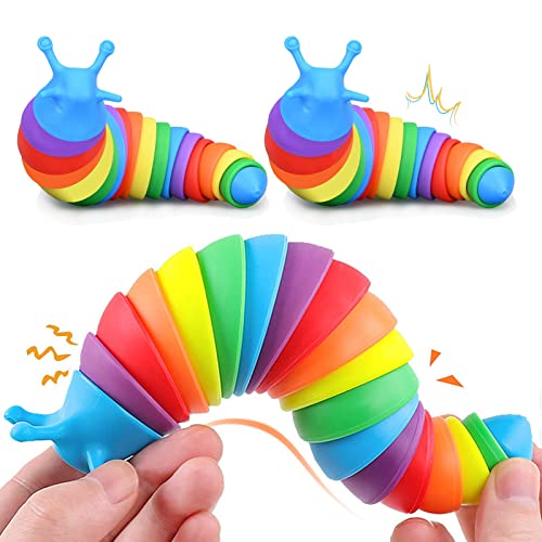 Yolistar 2 Stück Fidgets Slug Lustige Flexible Kreatives Schneckenspielzeug für Erwachsene Flexible Dekompressionsschnecke zum Entspannen Garten Ornament Yolistar 2 Stück Fidgets Slug Lustige Flexible Kreatives Schneckenspielzeug für Erwachsene Flexible Dekompressionsschnecke zum Entspannen Garten Ornament