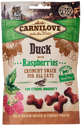 Carnilove Crunchy Snack Duck Raspberries Awards für Katzen 50 g Packung mit 31 x 1 61 g insgesamt 50 g