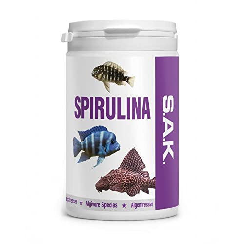 SAK Spirulina Granulat Fischfutter GrÃ¶ÃŸe 0 - Tropheus L-Welse Diskus und andere Zierfische 1000 ml Dose