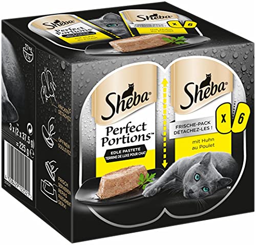 Sheba Perfect PORTIONS Pastete mit Huhn 3X 2x37 5g Katzenfutter Nassfutter