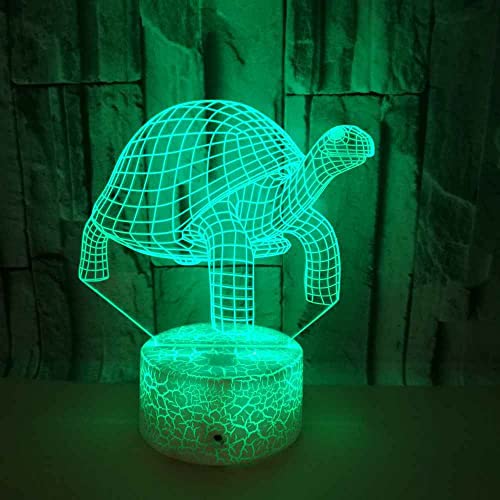 SUKUDO 3D Illusion Lampe tierische Schildkröte Led Nachtlicht Usb Stromversorgung 16 Farben Blinken Berührungsschalter Schlafzimmer Schreibtischlampe Für Kinder Weihnachten Geburtstag Geschenk