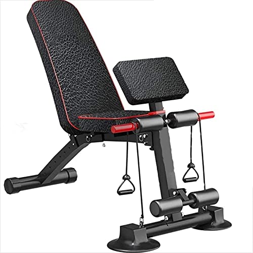 XDLEDMKIZ Hantelbank verstellbare Fitness-Sit-Up-Bank Faltbare Hantelbank für Ganzkörpertraining für das Heim-Fitnessstudio maximale Belastung 300 kg