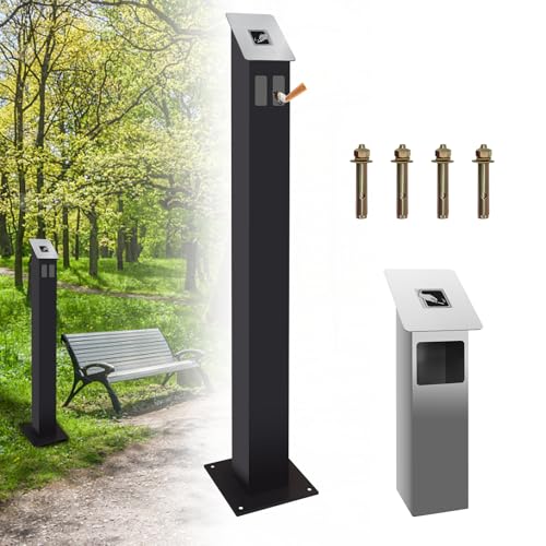 Standaschenbecher Edelstahl groß für draußen Aschenbecher mit Mülleimer für Draussen Standascher und Mülleimer in einem Aschersäule für Terrasse Hotels Caf s Büros Restaurants Bars Anthrazit