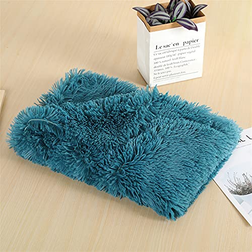 LIVEINU Kunstpelz Shaggy Hundedecke mit Super Soft Weiche Zweiseitige Haustier Überwurf für Sofa und Couch 100x75cm Cyan