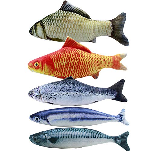 Sirxlevcy 5 StüCke Katzen Minze Fisch Spielzeug für Katze 20 cm Katzen Spielzeug Katzen Fisch Kissen Katze Katzen Minze Spielzeug