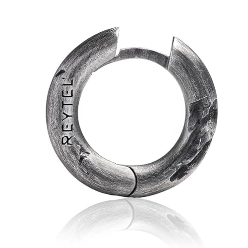 REYTEL Wikinger Ohrringe Silber 925 KLETTUR mini Kleine Creolen Ohrring für Herren Damen Durchmesser 1.5CM Ausgefallene Schmuck Geschenk für Frauen Männer