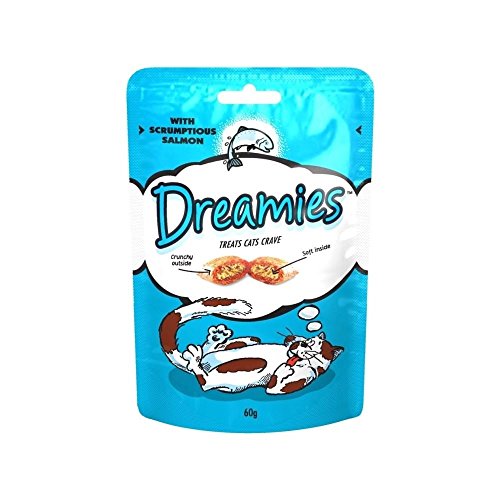 Dreamies Katzen-Leckerli mit Scrumptious Salmon 60 g - Packung mit 2