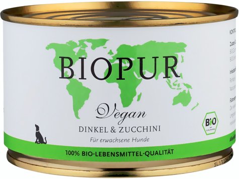  Vegan Dinkel Zucchini Hundefutter 6x400g