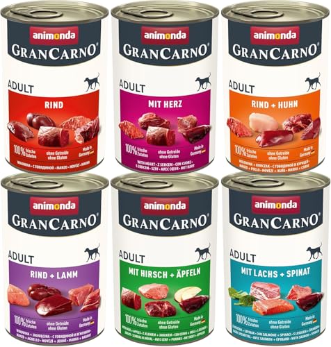  Adult Herzhafte Variation 6x 400g für ausgewachsende Tiere für 100% frischen fleischlichen Zutaten Getreide