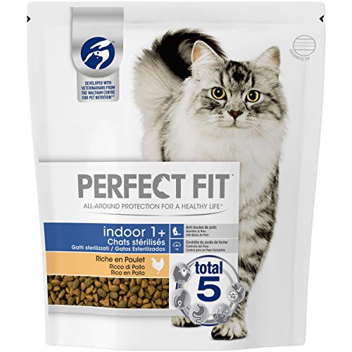 Perfect Fit Indoor - Sterilisiertes Indoor-Katzenfutter für Erwachsene reich an Hühnern 1 Beutel mit 1 4 kg