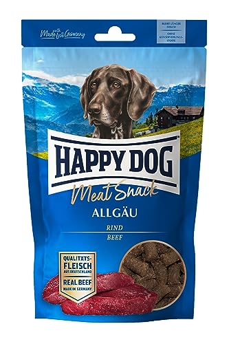 Happy Dog 60701 - Meat Snack Allgäu - Leckerli für Sensible Hunde aus getrocknetem Rindfleisch - 75 g Inhalt
