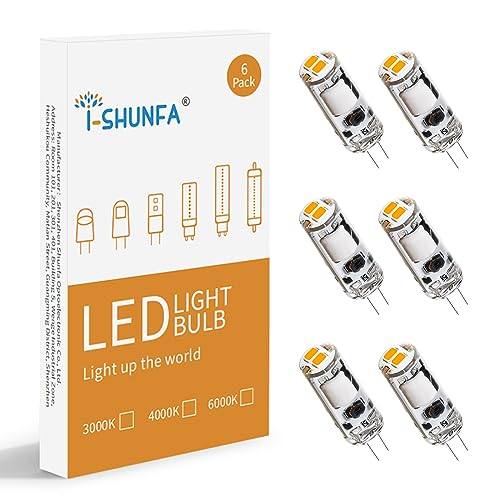I-SHUNFA G4 LED Lampen 0.6W G4 LED Birnen 12V 70LM G4 LED Leuchmittel Warmweiß 3000K Ersatz 6-10W Halogenlampen G4 Led Stiftsockellampe Nicht Dimmbar LED Mini Glühlampe 6er Pack