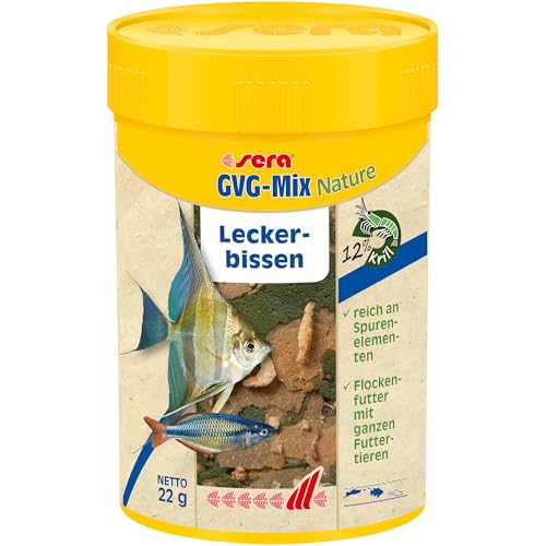 sera GVG-Mix Royal Flakes 100 ml 22 g abwechslungsreicher Leckerbissen für oberflächenfressende Zierfische Flocken ganze Futtertiere u. a. 12% Krill formstabil ohne Zusatzstoffe